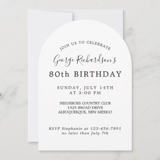 80e verjaardag Uitnodiging (Voorkant)