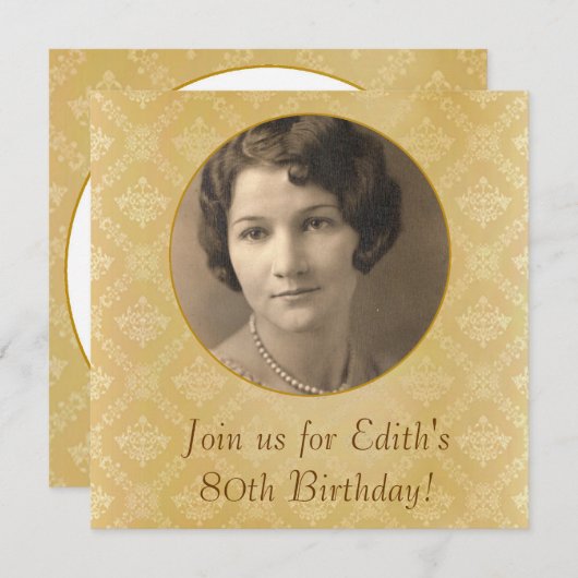 80e verjaardag uitnodiging (Voorkant / Achterkant)