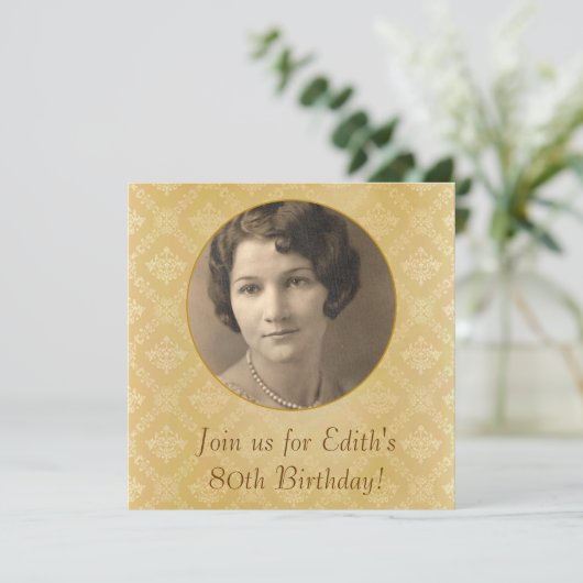 80e verjaardag uitnodiging (Staand voorkant)
