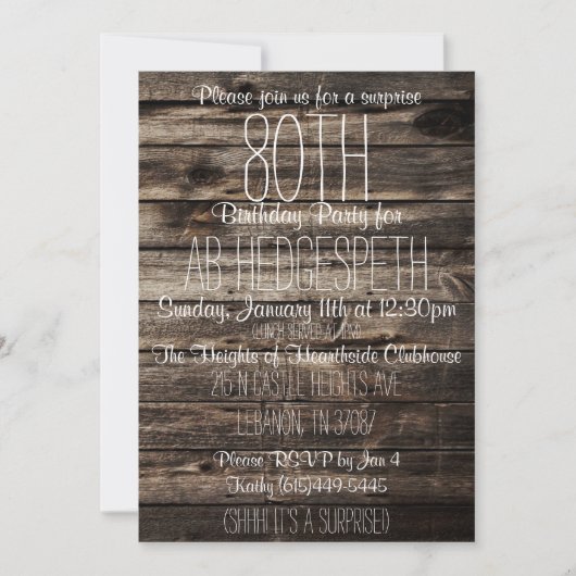 80e verjaardag uitnodiging (Voorkant)