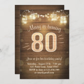 80e verjaardag uitnodiging  80 jaar (Voorkant / Achterkant)