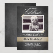 80e verjaardag uitnodiging  80 jaar (Voorkant / Achterkant)