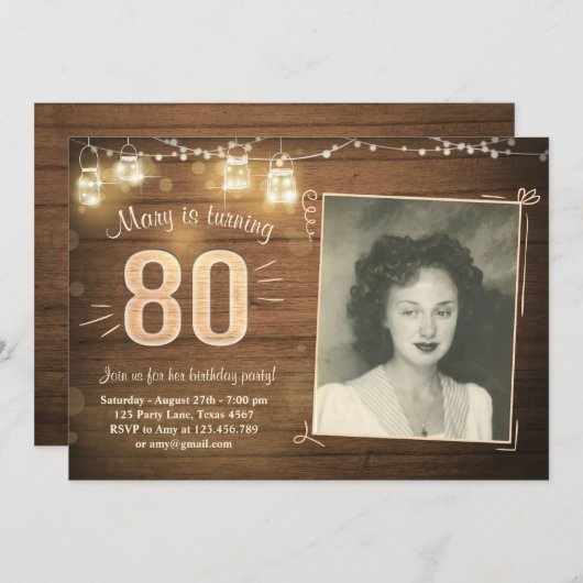 80e verjaardag uitnodiging 80 jaar (Voorkant / Achterkant)