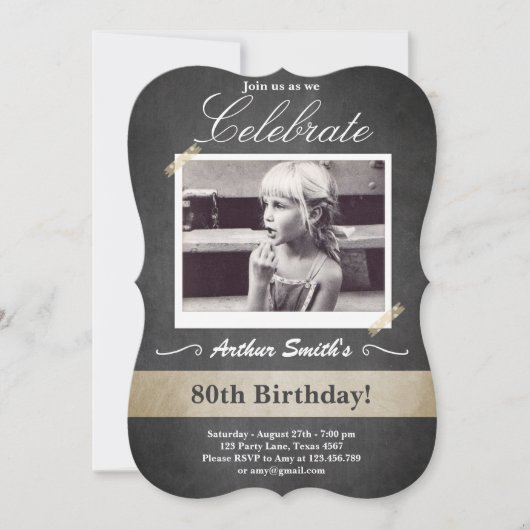 80e verjaardag  uitnodiging 80e verjaardag (Voorkant)