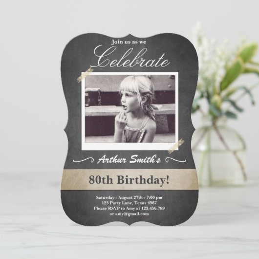 80e verjaardag uitnodiging 80e verjaardag (Staand voorkant)