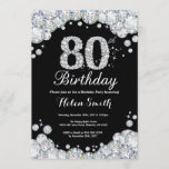 80e verjaardag Uitnodiging Chalkboard Silver Diamo<br><div class="desc">80e uitnodiging van de verjaardag. Silver Rhinestone Diamond Chalkboard Achtergrond. Elegant Birthday Bash nodigt uit. Zwart-wit. Volwassen verjaardag. Vrouwendag. Mannen op zaterdag. Voor verdere aanpassing,  te klikken gelieve de knoop "van de Aanpassing het"en ons ontwerphulpmiddel te gebruiken om deze sjabloon te wijzigen.</div>