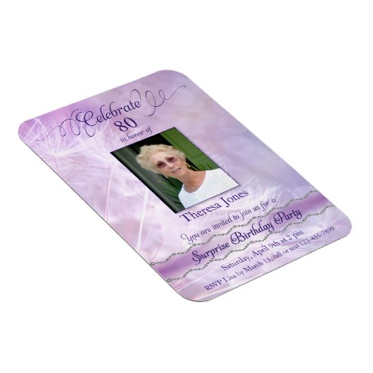 80e verjaardag uitnodiging foto magneten (Rechterzijde)