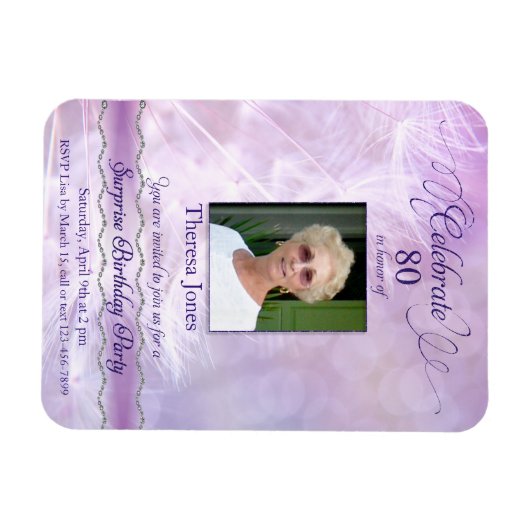 80e verjaardag uitnodiging foto magneten (Horizontaal)