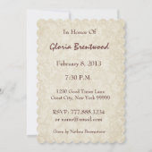 80e verjaardag Uitnodiging Gouden Bloem Bow 2 (Achterkant)