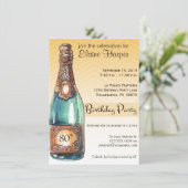 80e verjaardag uitnodiging in Gold Chevron Ombre (Staand voorkant)