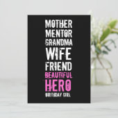 80e verjaardag Uitnodiging - Mam Beauful Hero (Staand voorkant)