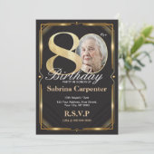 80e Verjaardag Uitnodiging met foto (Staand voorkant)