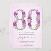 80e verjaardag uitnodiging voor dame , tachtigste (Voorkant / Achterkant)