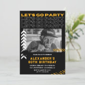 80e verjaardag uitnodigingen Mannen Fotospray verf (Staand voorkant)