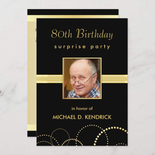 80e verjaardag Uitnodigingen van de Partij van de  (Voorkant / Achterkant)