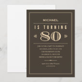 80e verjaardag uitnodigingen voor mannen (Voorkant / Achterkant)