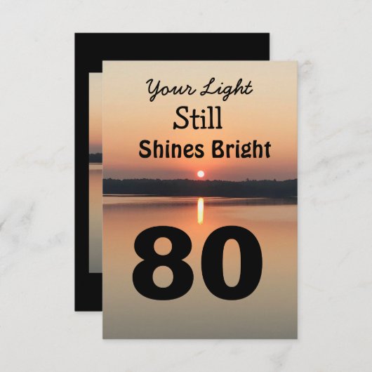 80e verjaardag Uw Lichte Licht Zonneset (Voorkant / Achterkant)