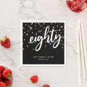 80e verjaardag van 80e zwarte goudfeest servet (Insitu)