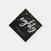 80e verjaardag van 80e zwarte goudfeest servet (Hoek)