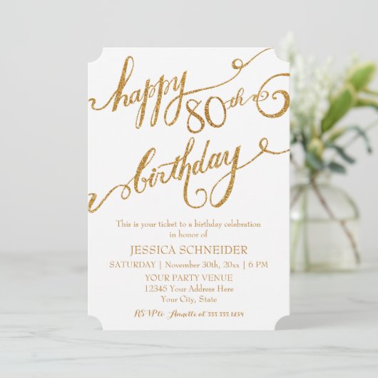 80e verjaardag van de achttigste verjaardag van de kaart (Staand voorkant)