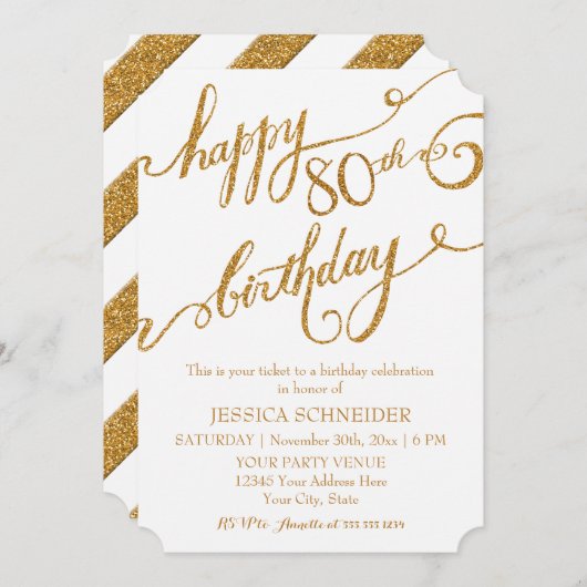 80e verjaardag van de achttigste verjaardag van de kaart (Voorkant / Achterkant)