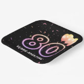 80e verjaardag van de ballonnen en Confetti Papieren Bordje (Gebogen)