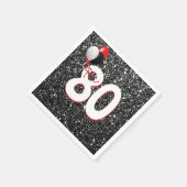 80e verjaardag van de ballonnen op Black Glitter N Servet (Hoek)