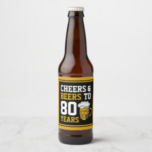 80e verjaardag van de Cheers & Beers tot 80 jaar Bier Etiket