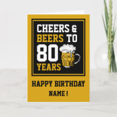 80e verjaardag van de Cheers & Beers tot 80 jaar Kaart (Voorkant)