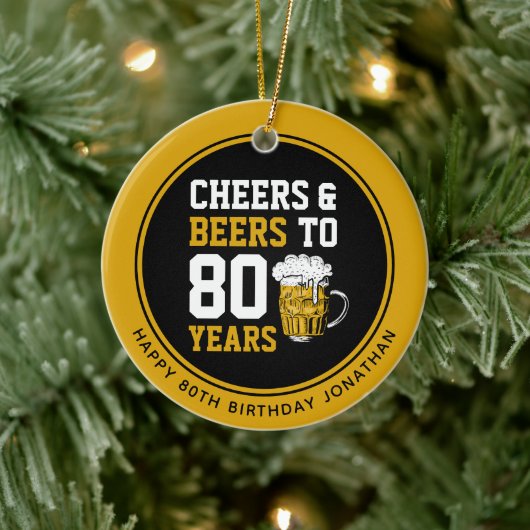 80e verjaardag van de Cheers & Beers tot 80 jaar Keramisch Ornament (Boom)