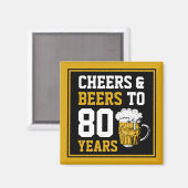 80e verjaardag van de Cheers & Beers tot 80 jaar Magneet (Voorkant / Achterkant)