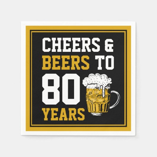 80e verjaardag van de Cheers & Beers tot 80 jaar Servet (Voorkant)
