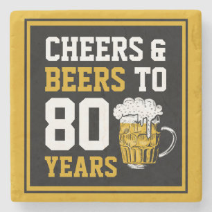 80e verjaardag van de Cheers & Beers tot 80 jaar Stenen Onderzetter