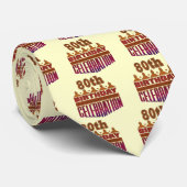 80e verjaardag van de feestdag stropdas (Opgerold)