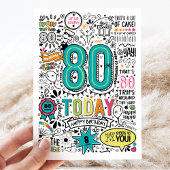 80e verjaardag van de geboortekaart kaart