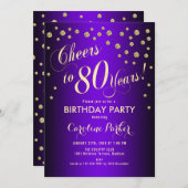 80e verjaardag van de gouden Paars Kaart (Voorkant / Achterkant)