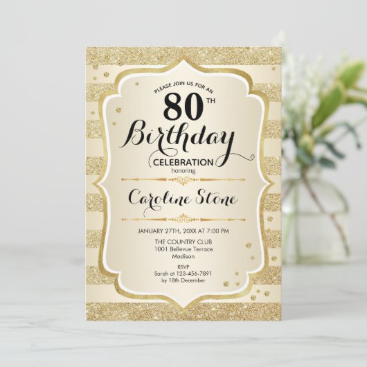 80e verjaardag van de goudprijs kaart (Staand voorkant)