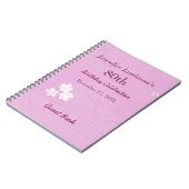 80e verjaardag van de Guest Book Pink, White Flora Notitieboek (Linkerzijde)