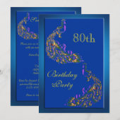 80e verjaardag van de kleurrijke regenboogvangers kaart (Voorkant / Achterkant)