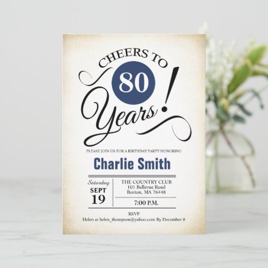 80e verjaardag van de marineslauw (zwart wit) kaart (Staand voorkant)