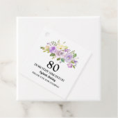 80e verjaardag van de Paarse Floral Bedankjes Labels (In situ)