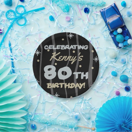 80e verjaardag van de Partij van de Verjaardag Voe Papieren Bordje (Feest)