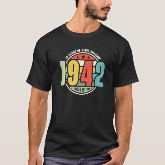 80e verjaardag van de Retro  T - shirts 80 jaar ge (Voorkant)