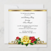 80e verjaardag van de Rode Gele Rozen van de Dag v Kaart (Achterkant)