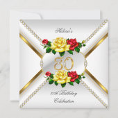 80e verjaardag van de Rode Gele Rozen van de Dag v Kaart (Voorkant)