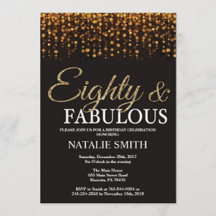 80e verjaardag van de tachtigste en Fabulous Gold  Kaart