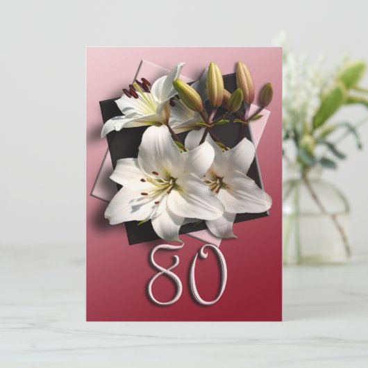 80e verjaardag van de uitnodiging van de Birthday  (Staand voorkant)