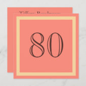 80e verjaardag van de uitnodiging van de Birthday (Voorkant / Achterkant)