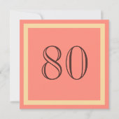 80e verjaardag van de uitnodiging van de Birthday (Voorkant)