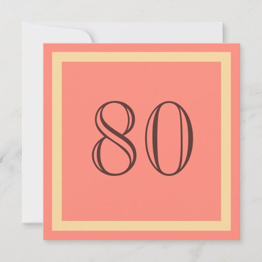 80e verjaardag van de uitnodiging van de Birthday (Voorkant)